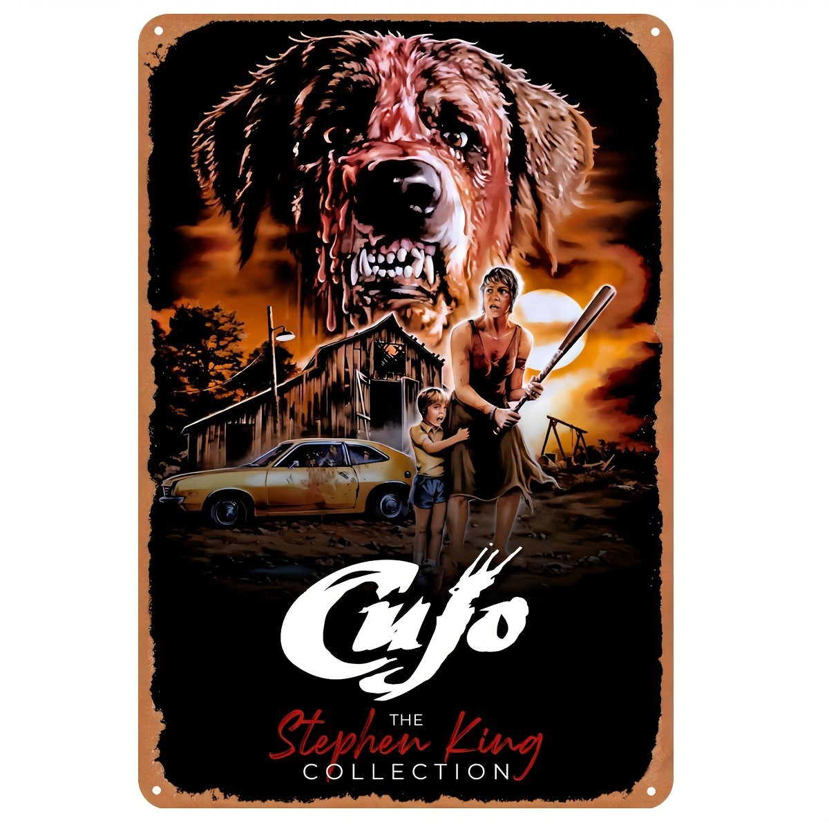 Vintage Collectible Posters - Cujo (1983) Vintage Metal Tabela -