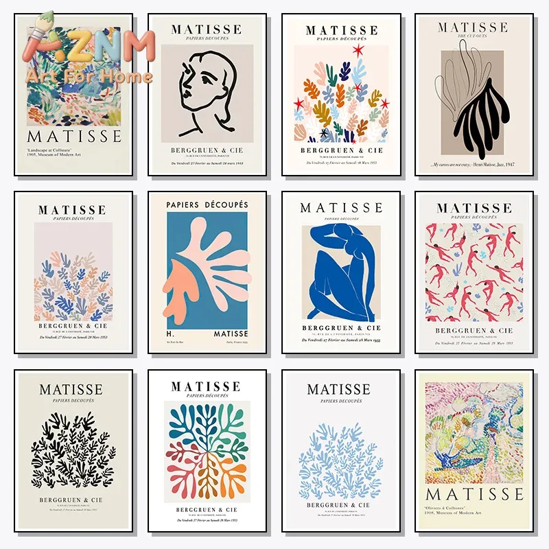 Vintage Collectible Posters - Vintage Henri Matisse Ünlü Ressam Eserleri