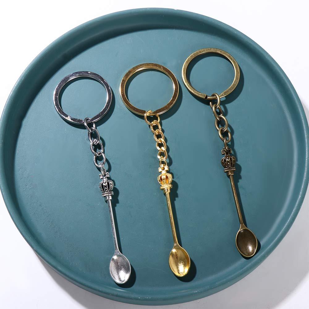 Vintage Collectible Spoons - Yeni moda erkekler 30mm anahtarlık DIY