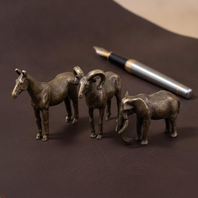 Vintage Collectibles Store - Masif Pirinç Hayvan Figürleri At Koçan
