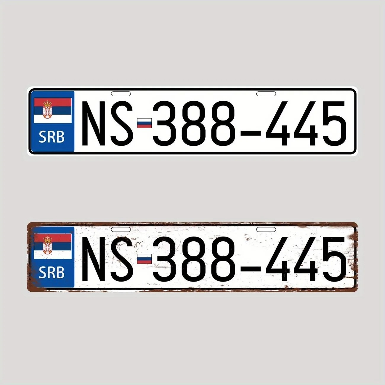 Vintage Collectible Plates - Özelleştirilebilir Retro Sırp Metal Plaka -