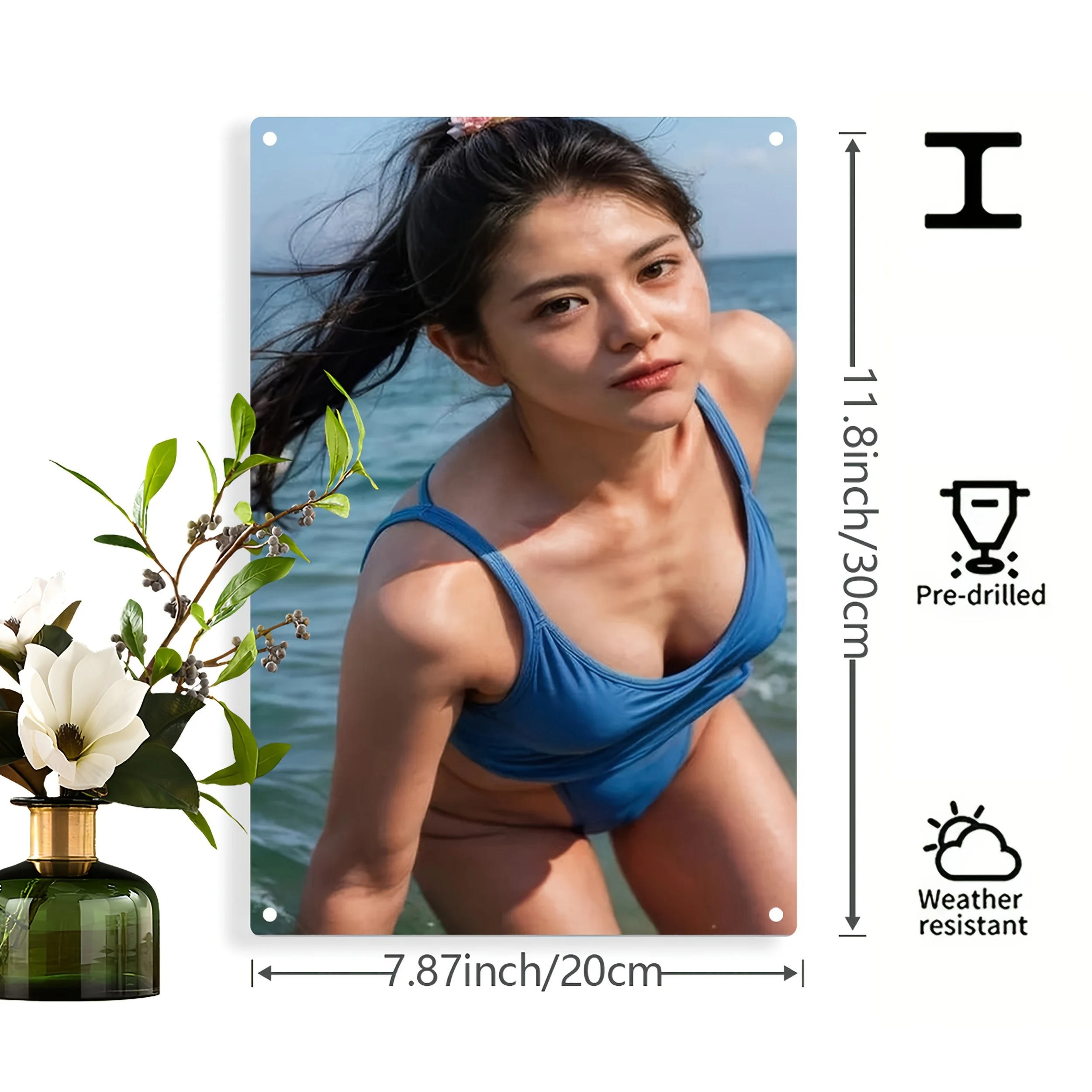 2D Metal Tabela, Bikini Havuz  - Vintage Collectible Plates incelemesi ve fiyatı